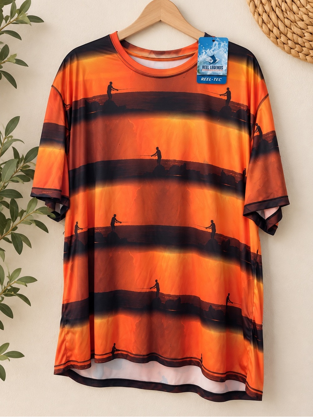 Reel Legends Orange and Black Performance Tee x